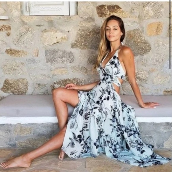 Free People Dresses & Skirts - Free People Blue Celadon Lille Print Dress Sz XS